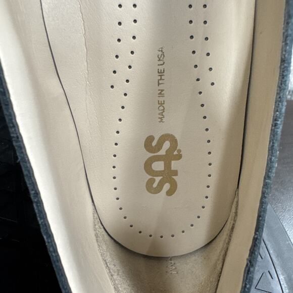 SAS Perforated Portobello Bronze Leather Slip On Heels Shoes Womens Size 10M - Picture 7 of 11